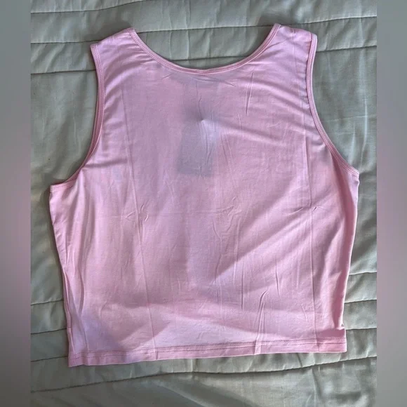 NWT Pink Twist-Front Sleeveless crop Top - Picture 7 of 8